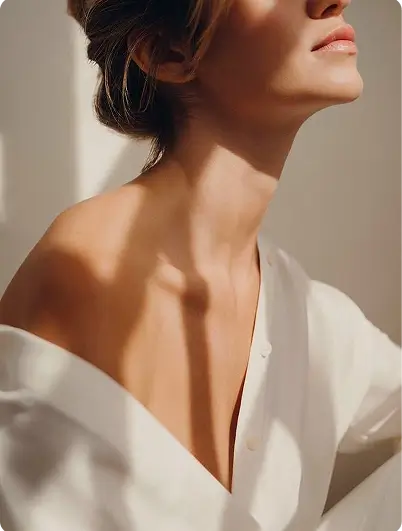 beautiful woman's neck and shoulders