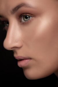 Woman's face in profile -- Rhinoplasty recovery explained